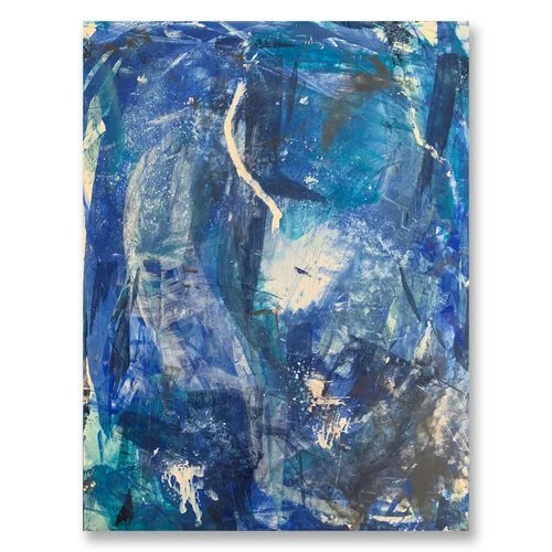 Inside Drangajökull Glacier, acrylic on paper, 11x14 in, 2021