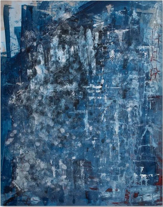 Reykjavik #2, Acrylic and mixed media on panel, 14 x 11 in, 2023