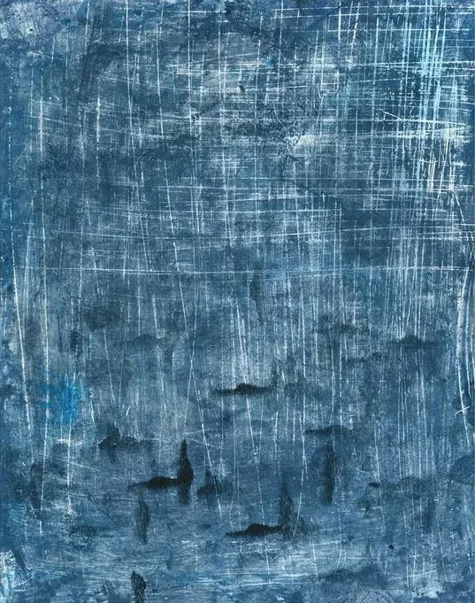 Blár 2, acrylic, 11x14 in, 2022