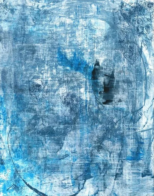 Blár 4, acrylic, 11x14 in, 2022