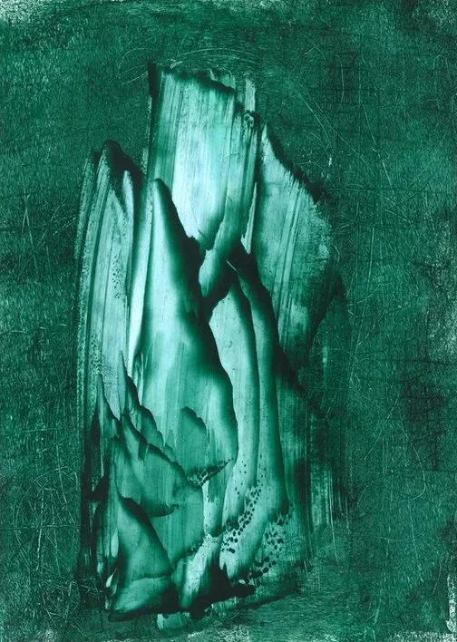 Skógur 2 ("Forrest" in Icelandic), acrylic, 7x5 in, 2024