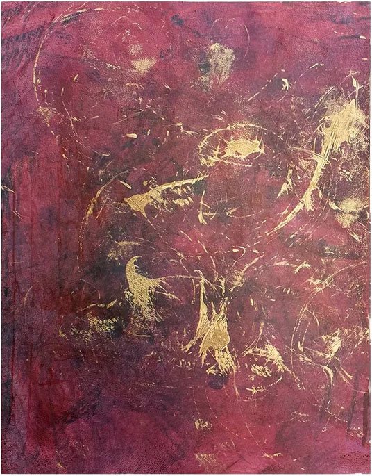 Örloftslag 1 ("Microclimate 1" in Icelandic), Acrylic on canvas, 14 x 11 in, 2023