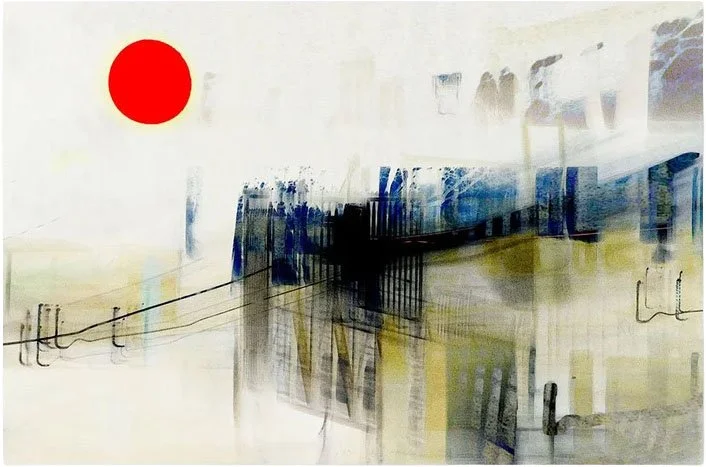 A Glimpse into Chaos, Mixed media on panel, 18 x 24 in, 2014