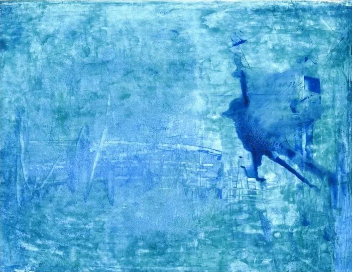 Out the Window, acrylic, 9x12 in, 2024