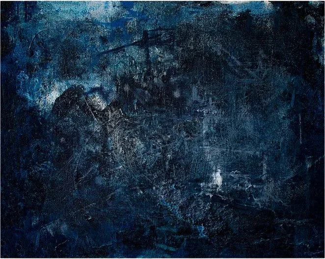 View From the Garden, Acrylic on panel, 16 x 20 in, 2022