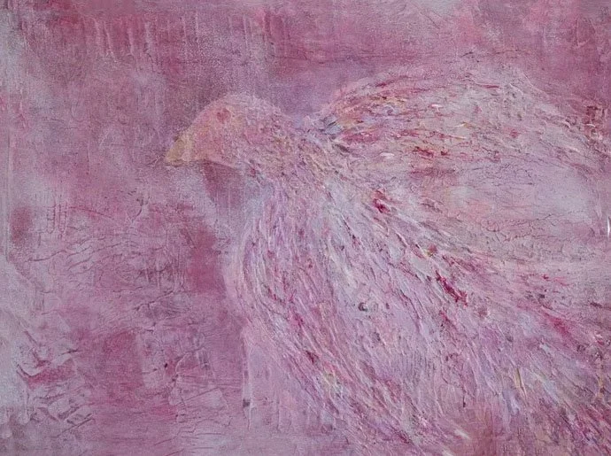 Life in Pink, Acrylic on panel, 9 x 12 in, 2025