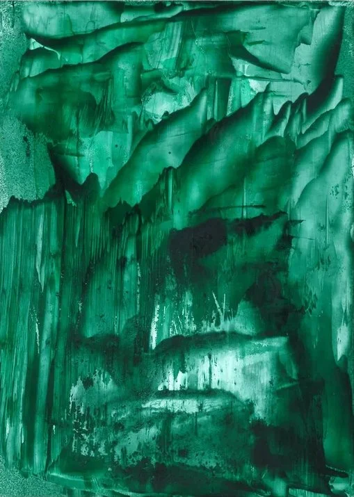 Skógur 1 ("Forrest" in Icelandic), acrylic, 7x5 in, 2024