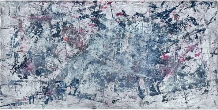 66°North, Acrylic on canvas, 11.75 x 24 x 1.5 in, 2024