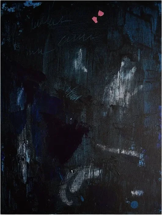 Himinn ("Sky" in Icelandic), Acrylic and mixed media on canvas, 14 x 11 in, 2023