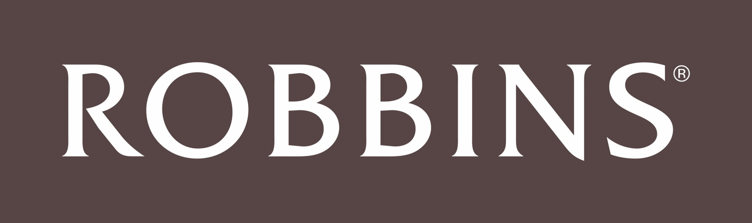 Robbins logo on a brown background