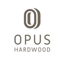 Logo for Opus Hardwood with a stylized letter O above the brand name.