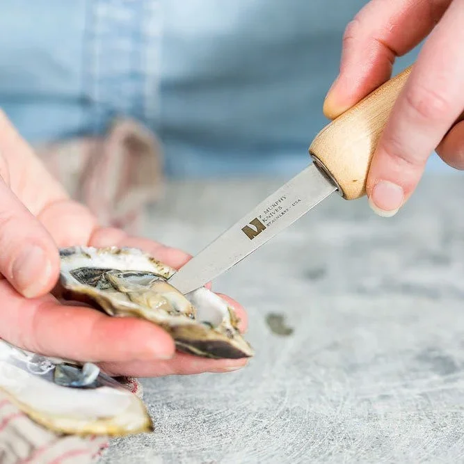R Murphy New Haven Stainless Steel Oyster Knife with Wood Handle