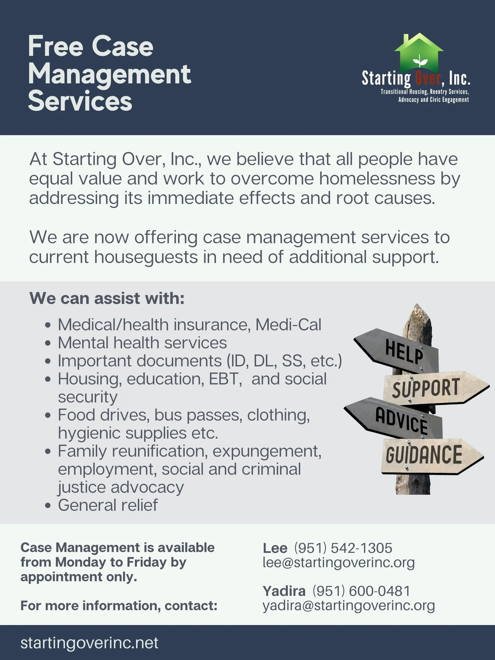 Case Management — Starting Over, Inc.
