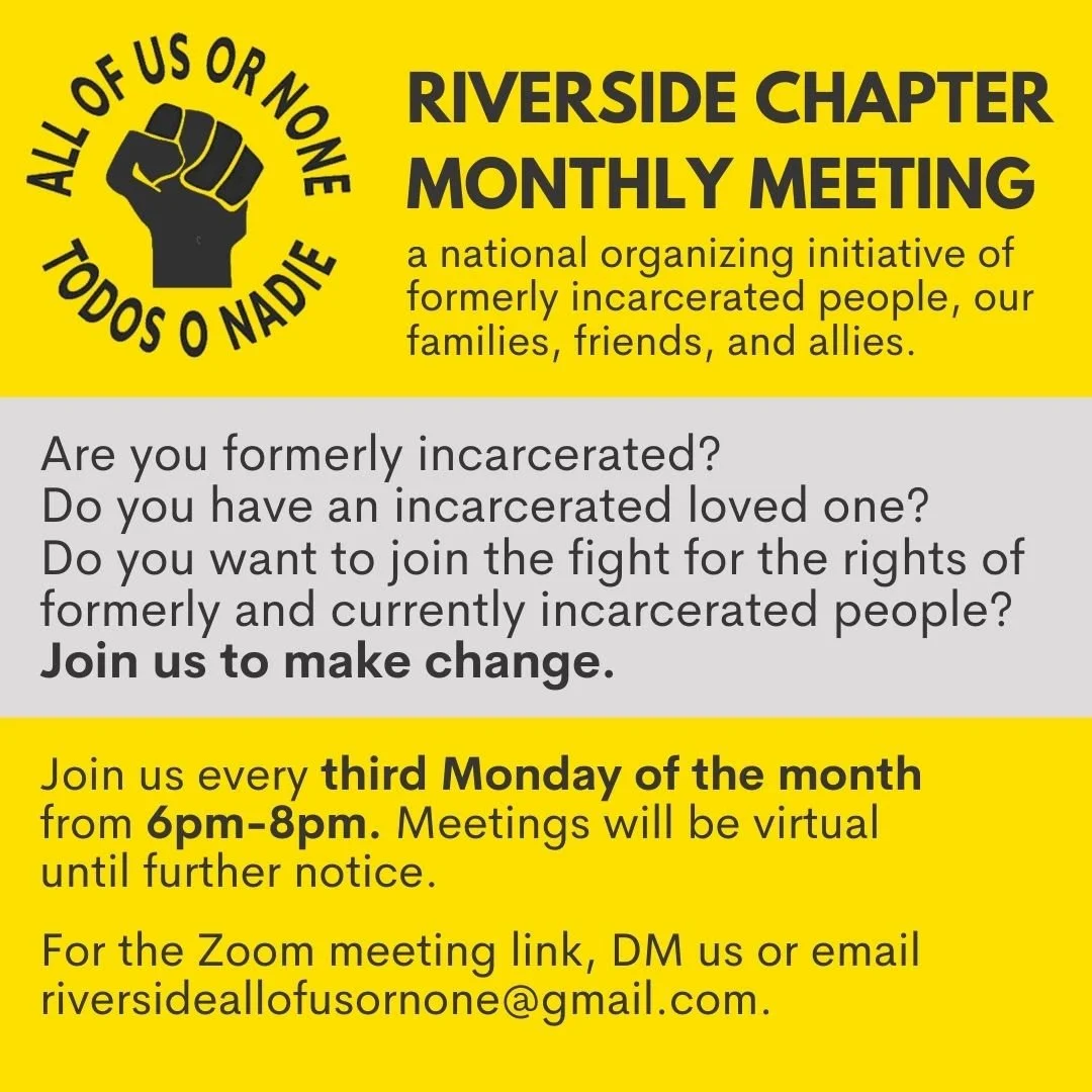 Riverside All Of Us or None Monthly Meeting 