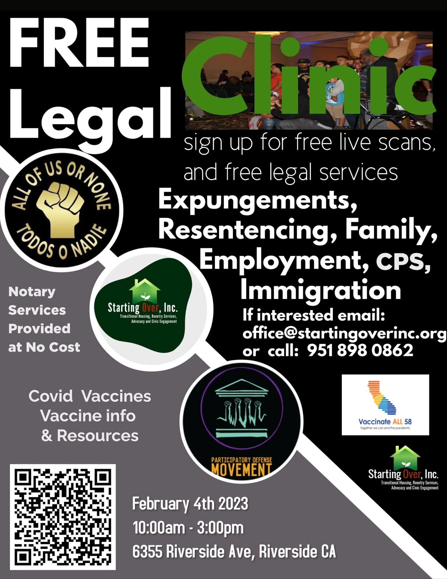 FREE Legal Clinic — Starting Over, Inc.