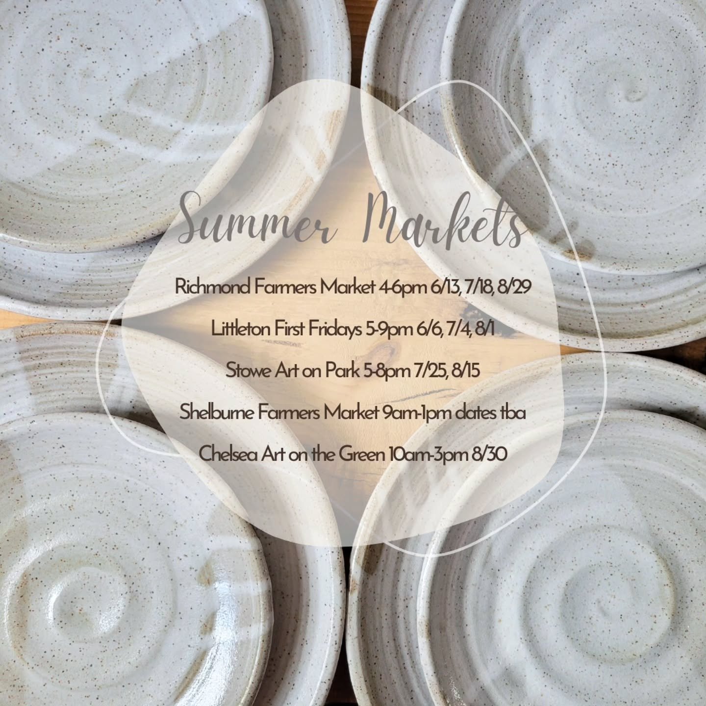 ☀️Lots of places to checkout some handmade pots this summer! @richmond_farmers_market @littletonculturalarts  @stowevibrancy @shelburnefarmersmarket @chelseavtarts