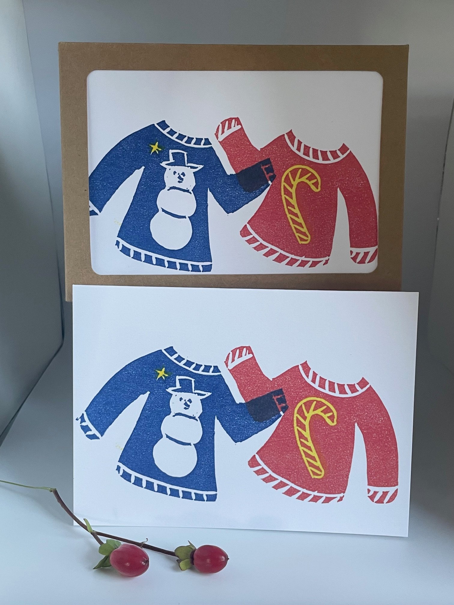 Individual Holiday Sweaters - Red and Blue