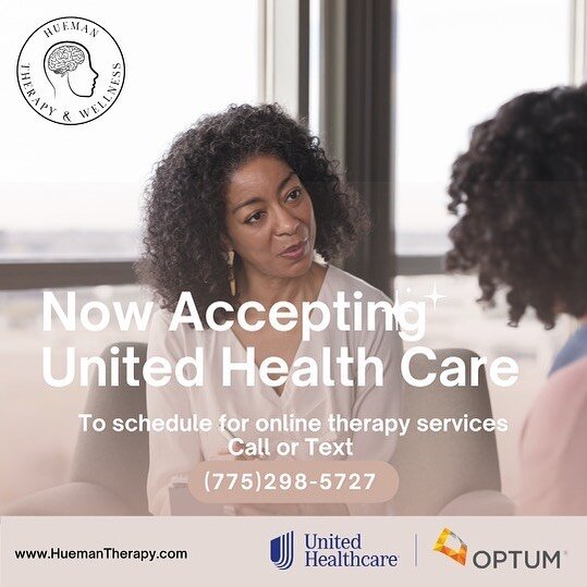 Nevada members of United Healthcare are now able to seek online therapy services with us at Hueman Therapy and Wellness. 

If this is your insurance provider and you have been seeking therapy give us a call or send a text to (775) 298 - 5727

#lasveg