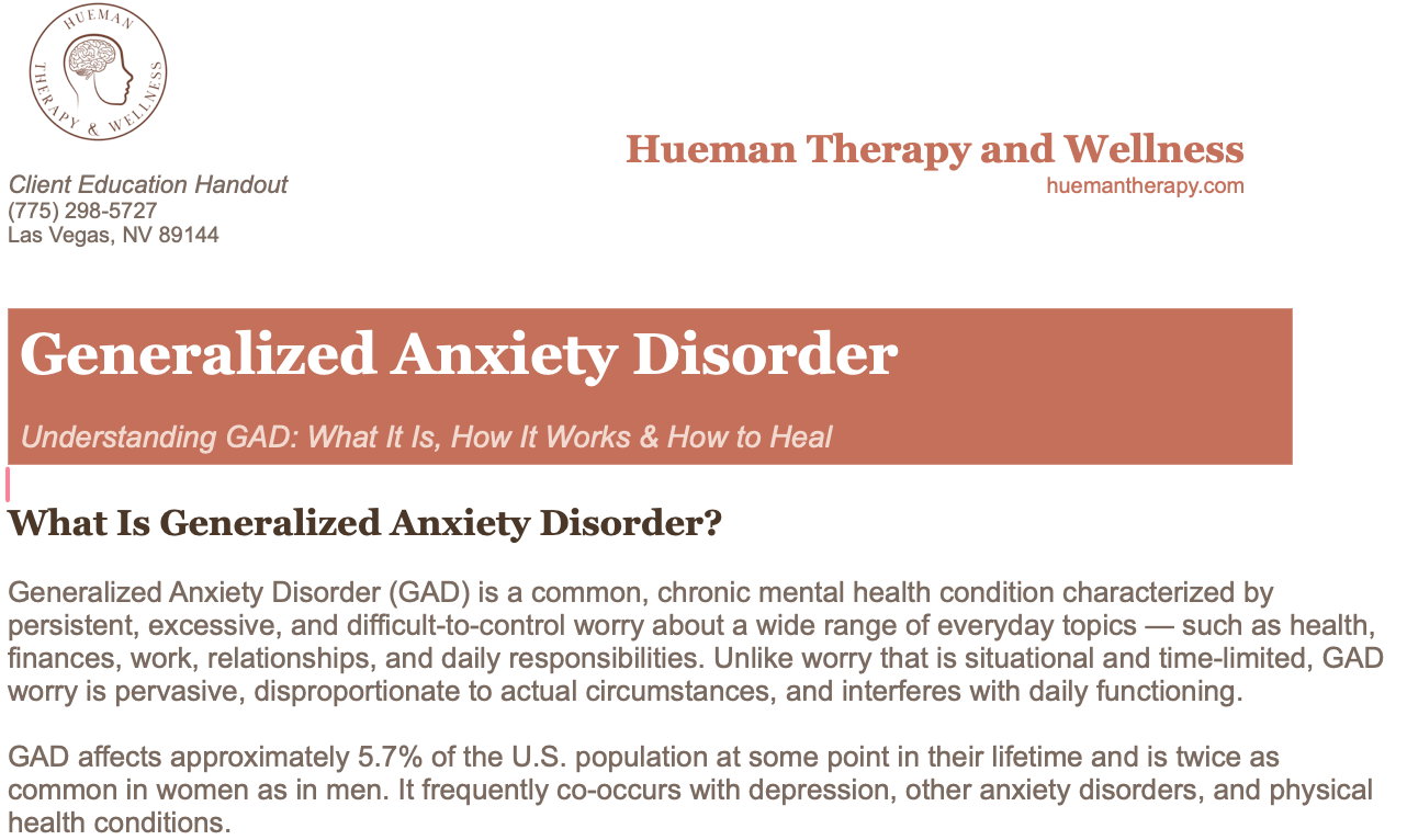 Generalized Anxiety Disorder