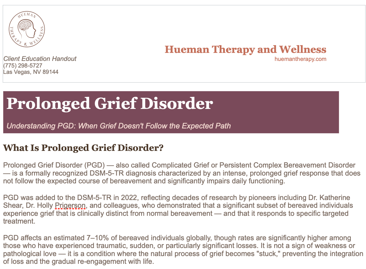 Prolonged Grief Disorder
