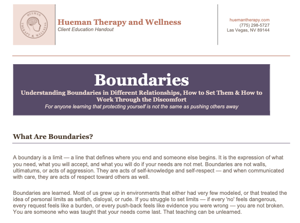 Understanding Boundaries - Booklet