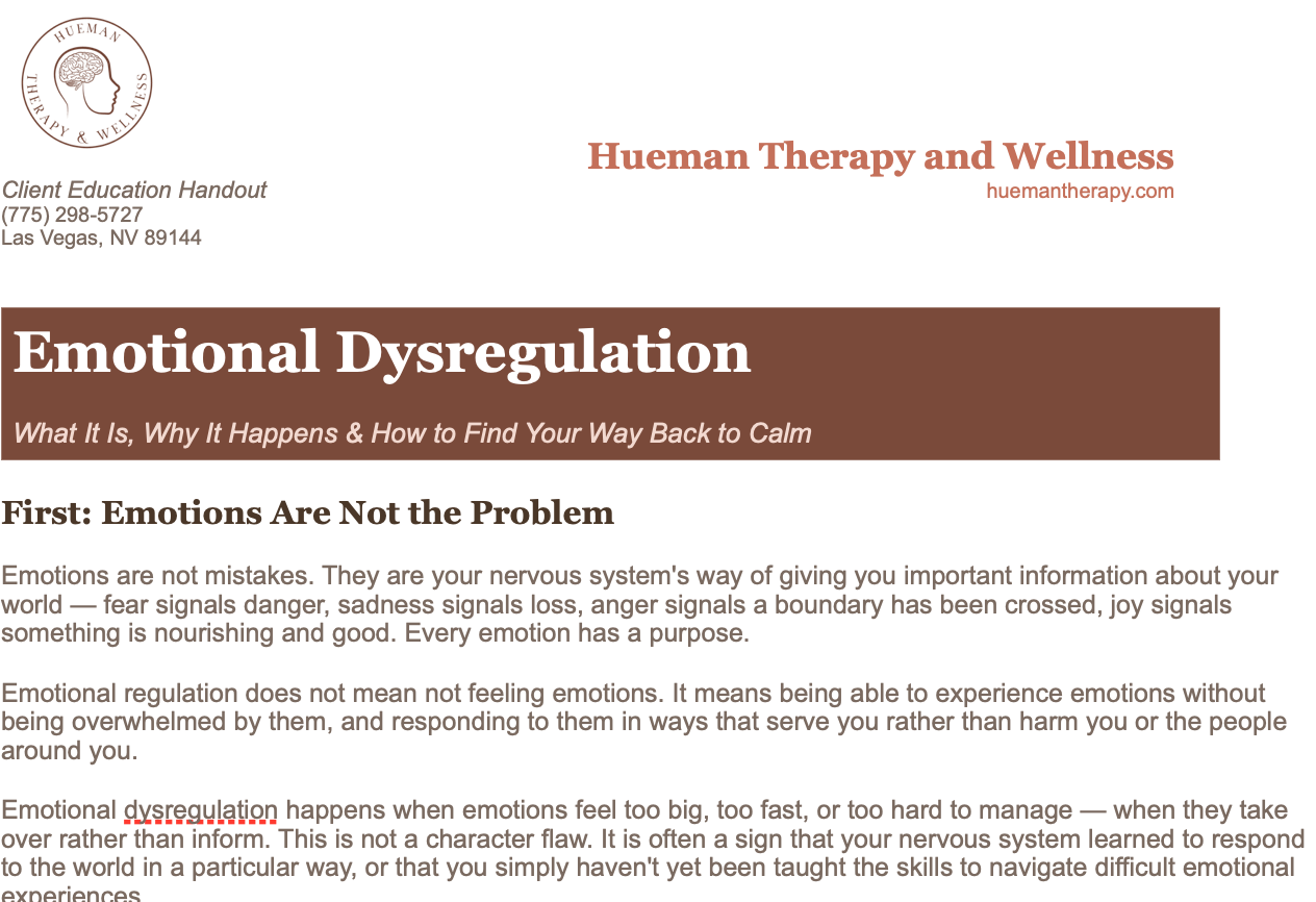 Emotional Dysregulation
