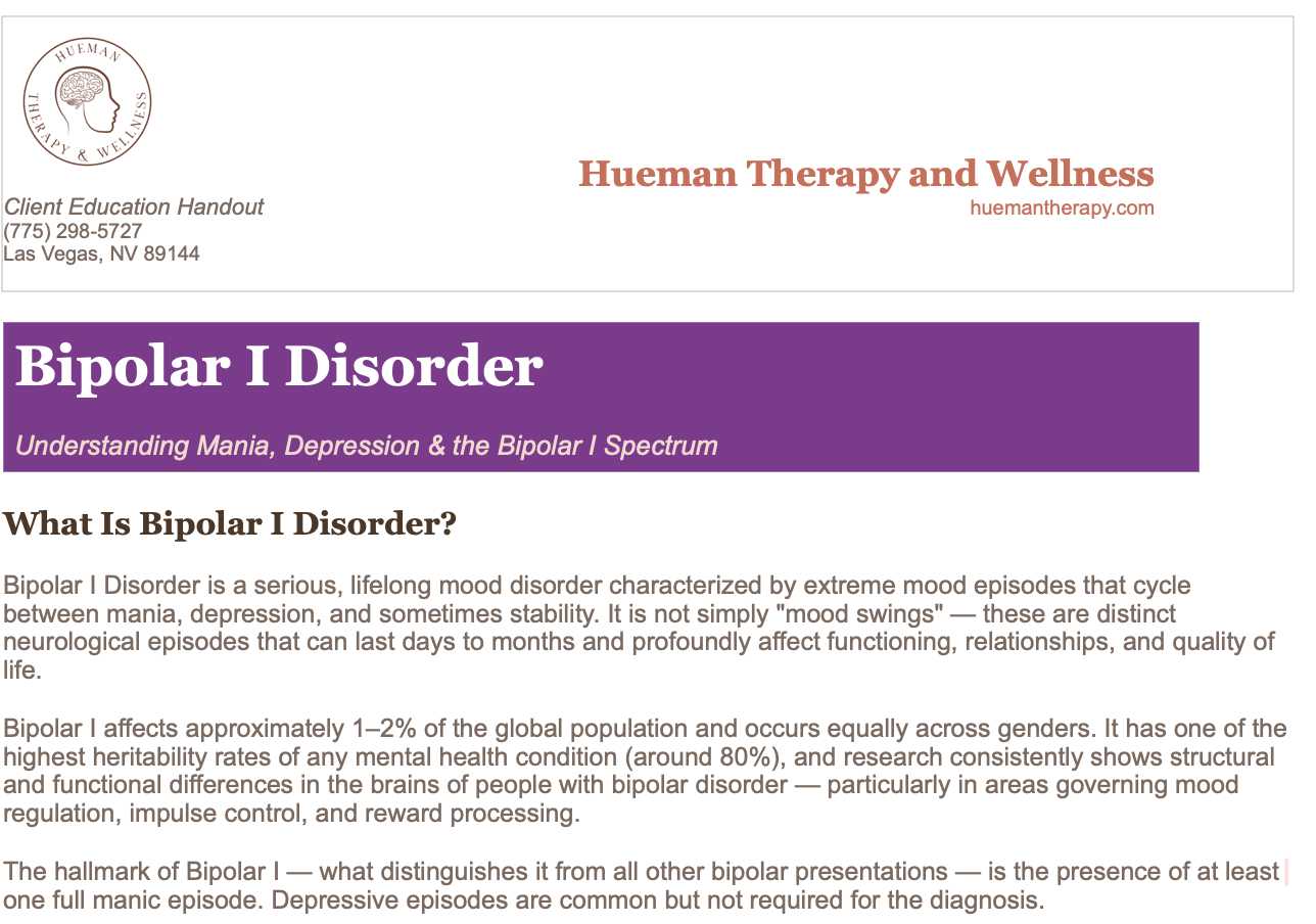 Bipolar I Disorder