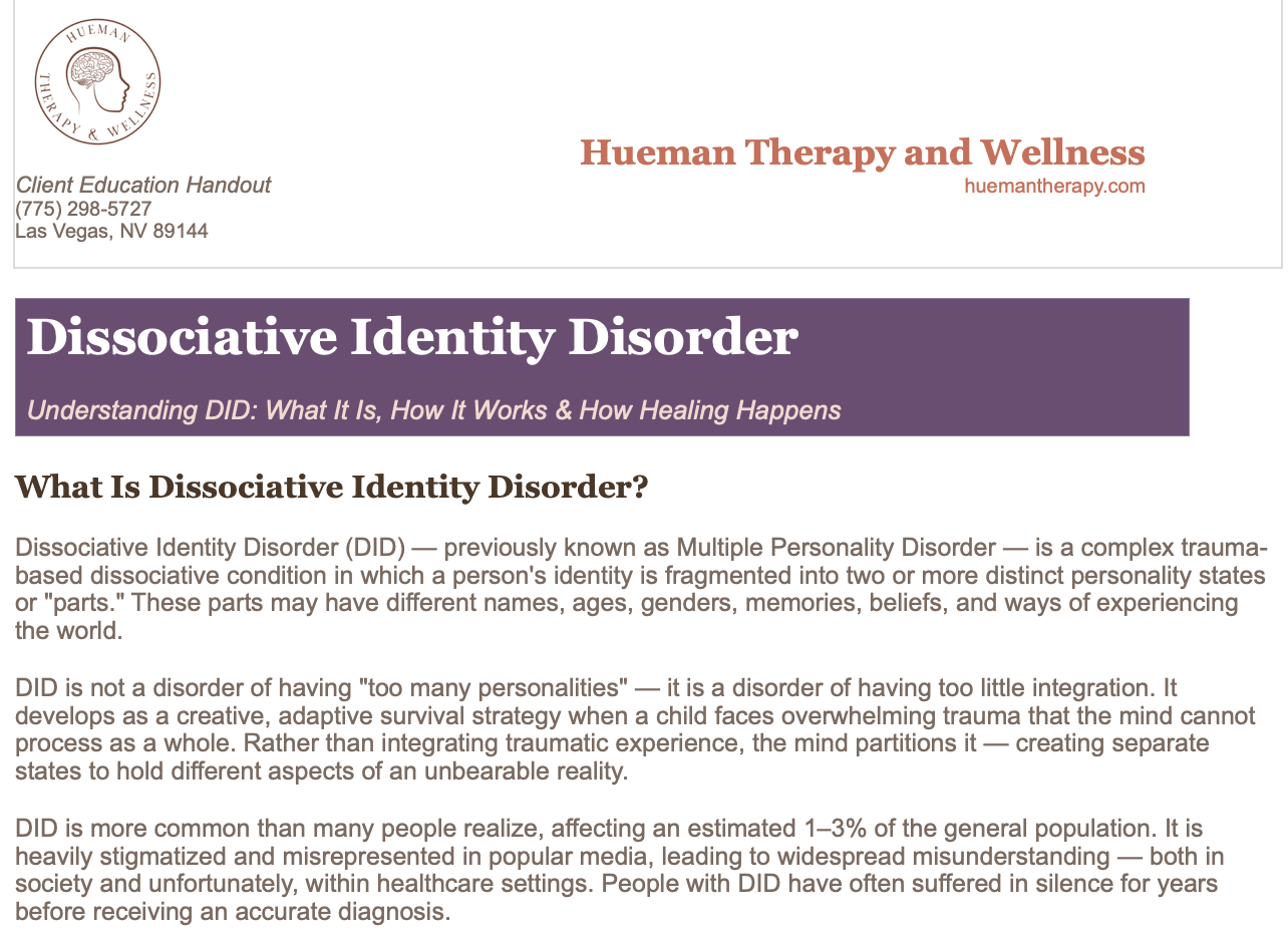 Dissociative Identity Disorder