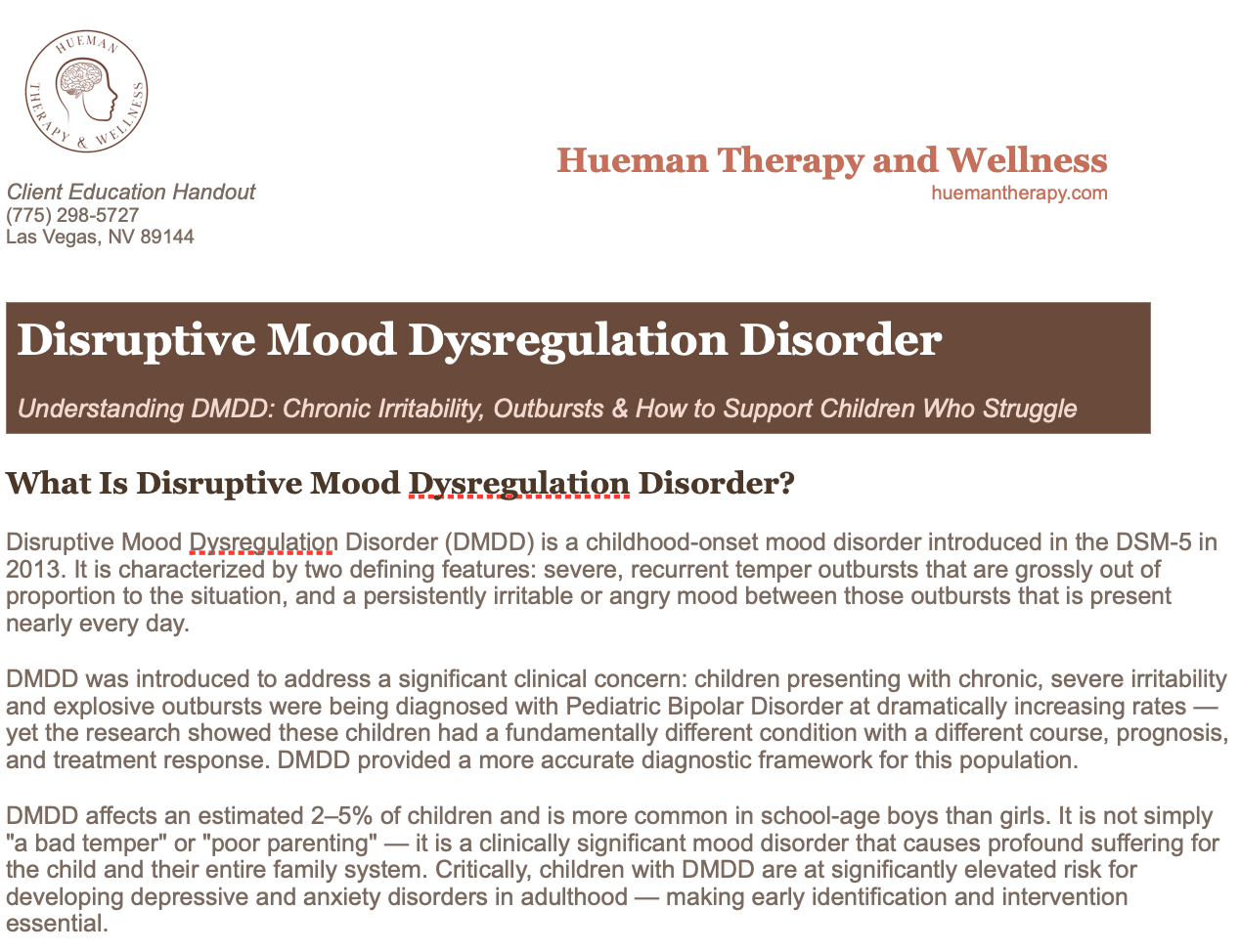 Disruptive Mood Dysregulation Disorder