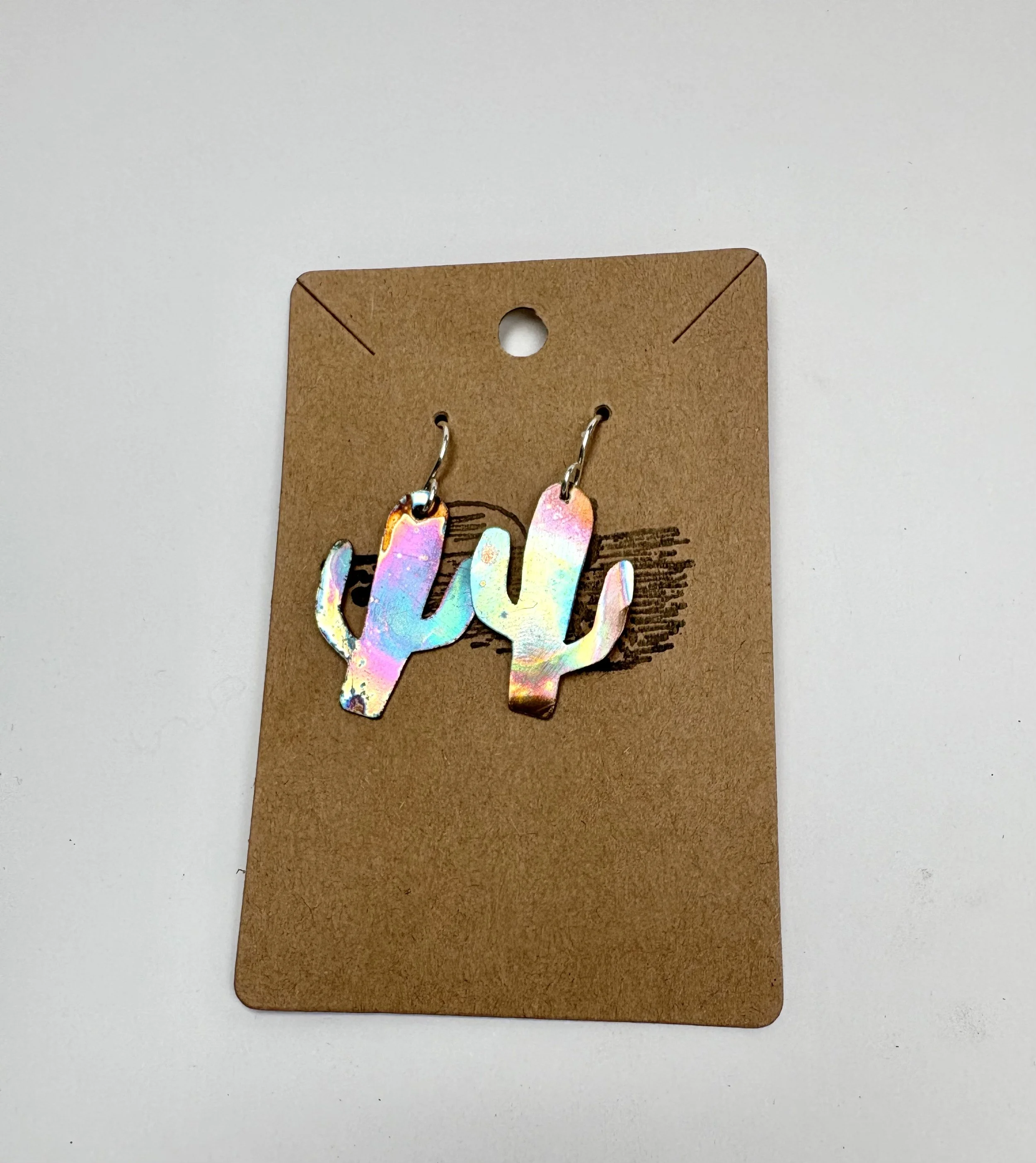 Copper Cactus Earrings- small