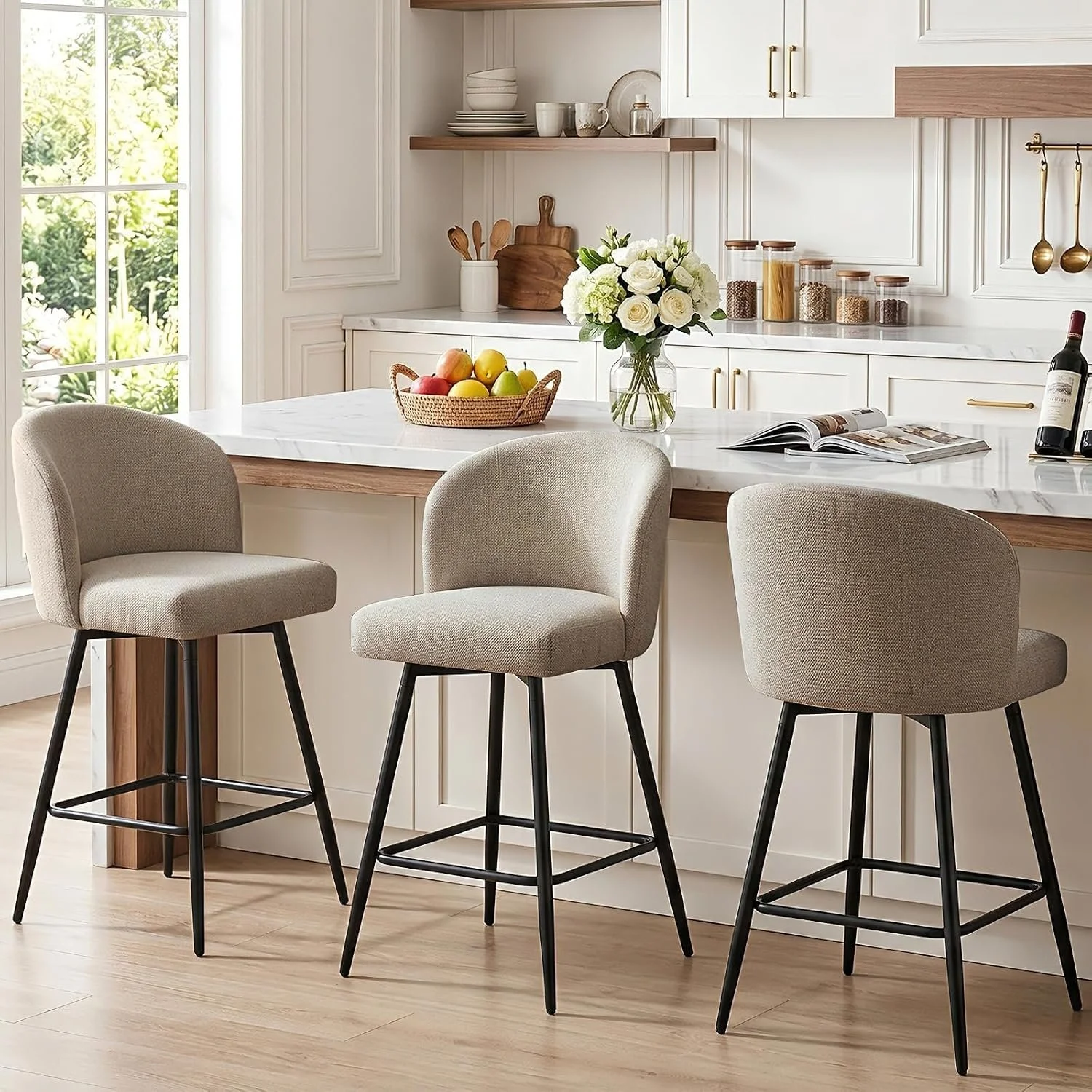 VATROS Upholstered  Bar Stool