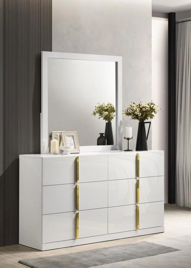223093M  Ines 6-drawer Bedroom Dresser with Mirror
