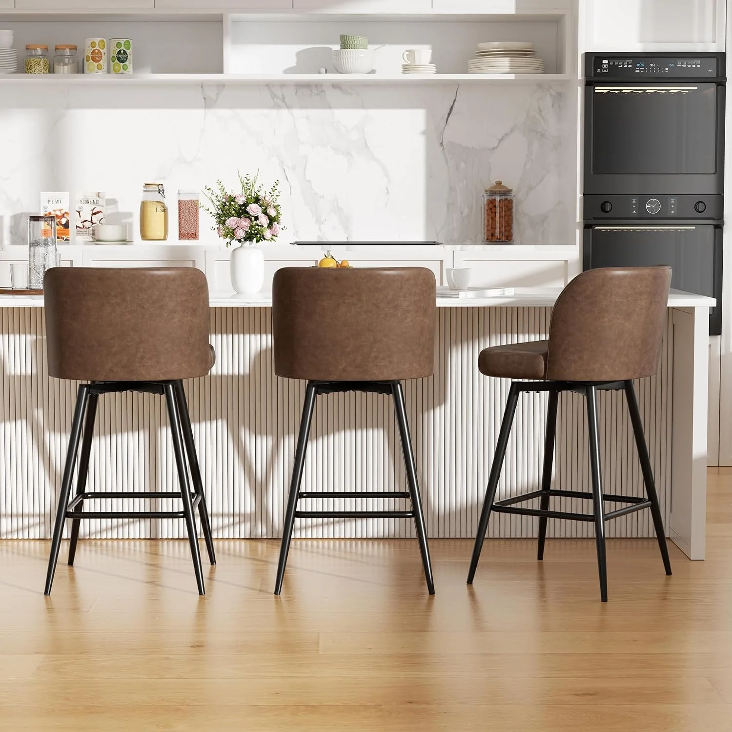 YUUIJOAA Swivel Bar Stools Set of 3