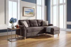 F6448  Reversible Sectional Set W/ 2 Accent Pillows