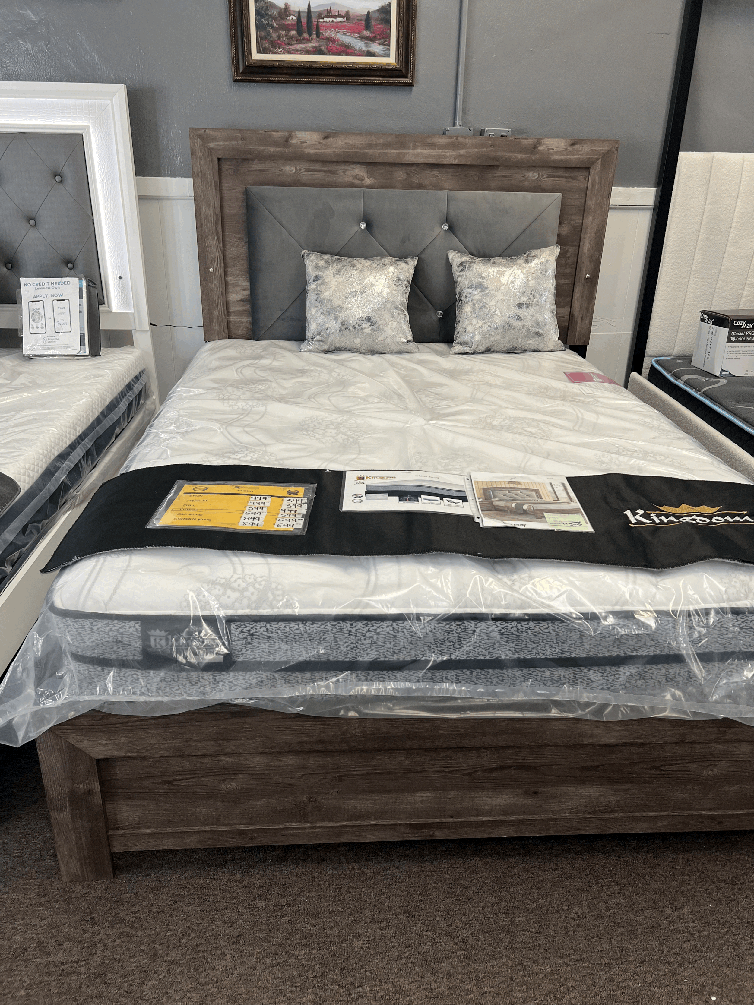 Queen LED Bed with Mattress Set