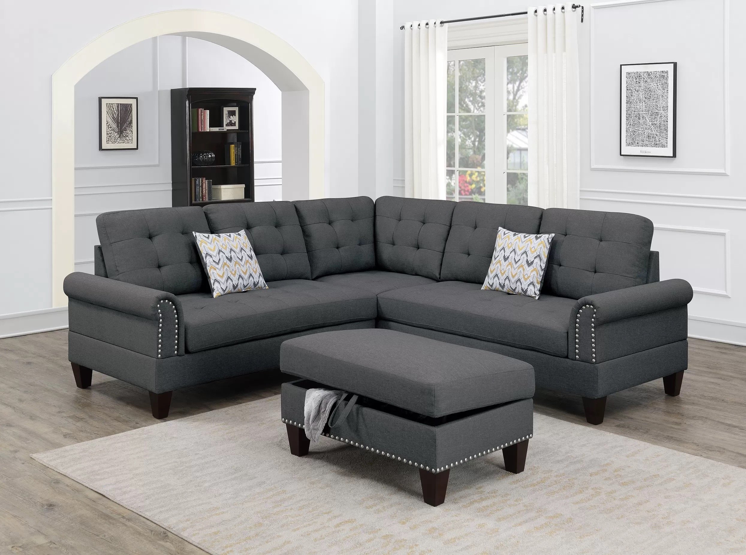 F6474 3-Piece Sectional Set W/ Ottoman