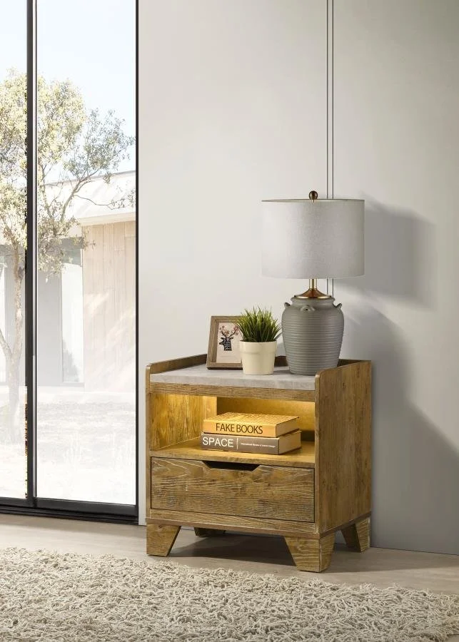 222972 Henderson 1-drawer LED Nightstand