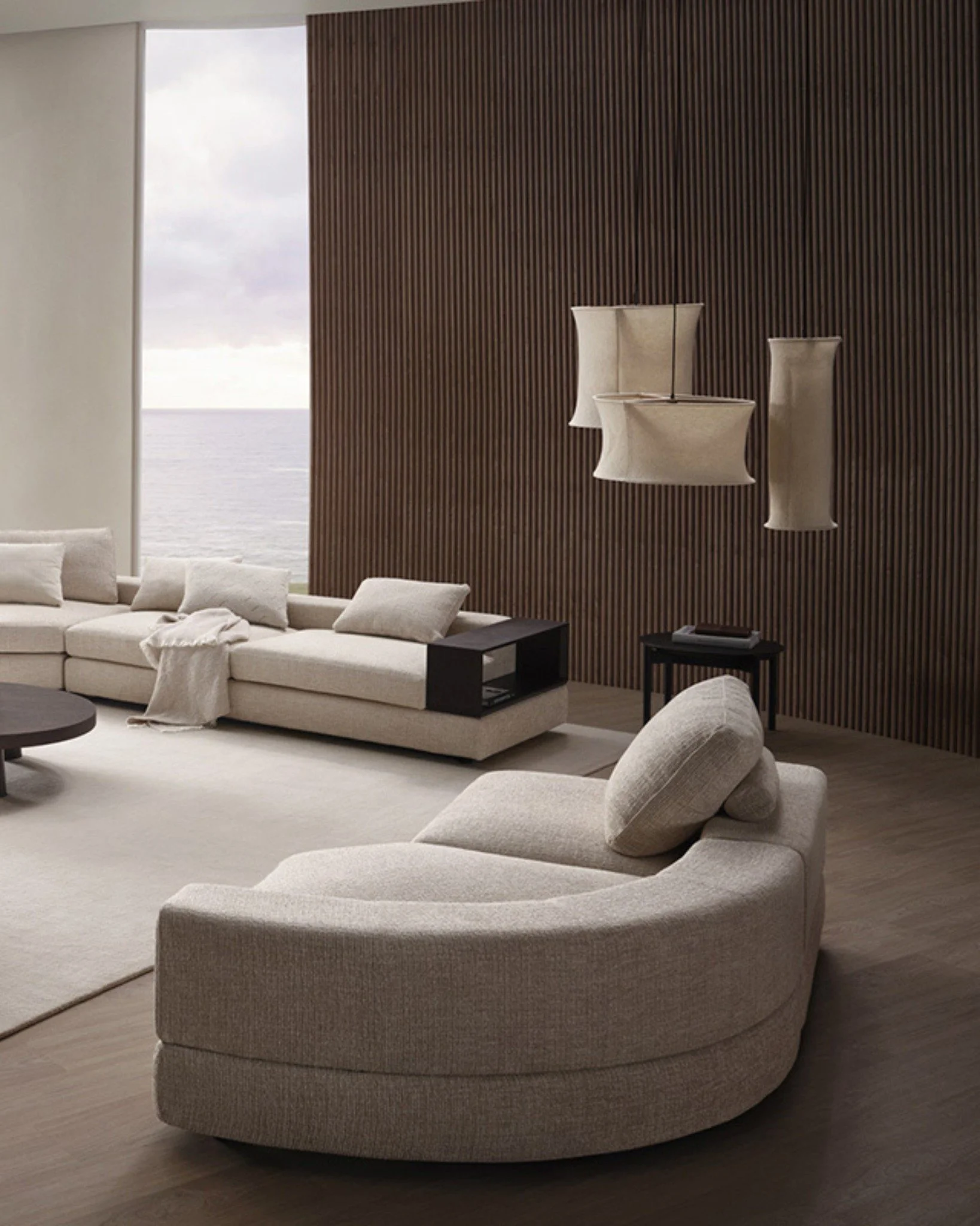 We loved seeing our Volume Trio light group styled within this beautiful interior by King Living.

Our Volume Trio light group brings sculptural volumes for large spaces that need presence and softness &mdash; combining three statement pendants to cr