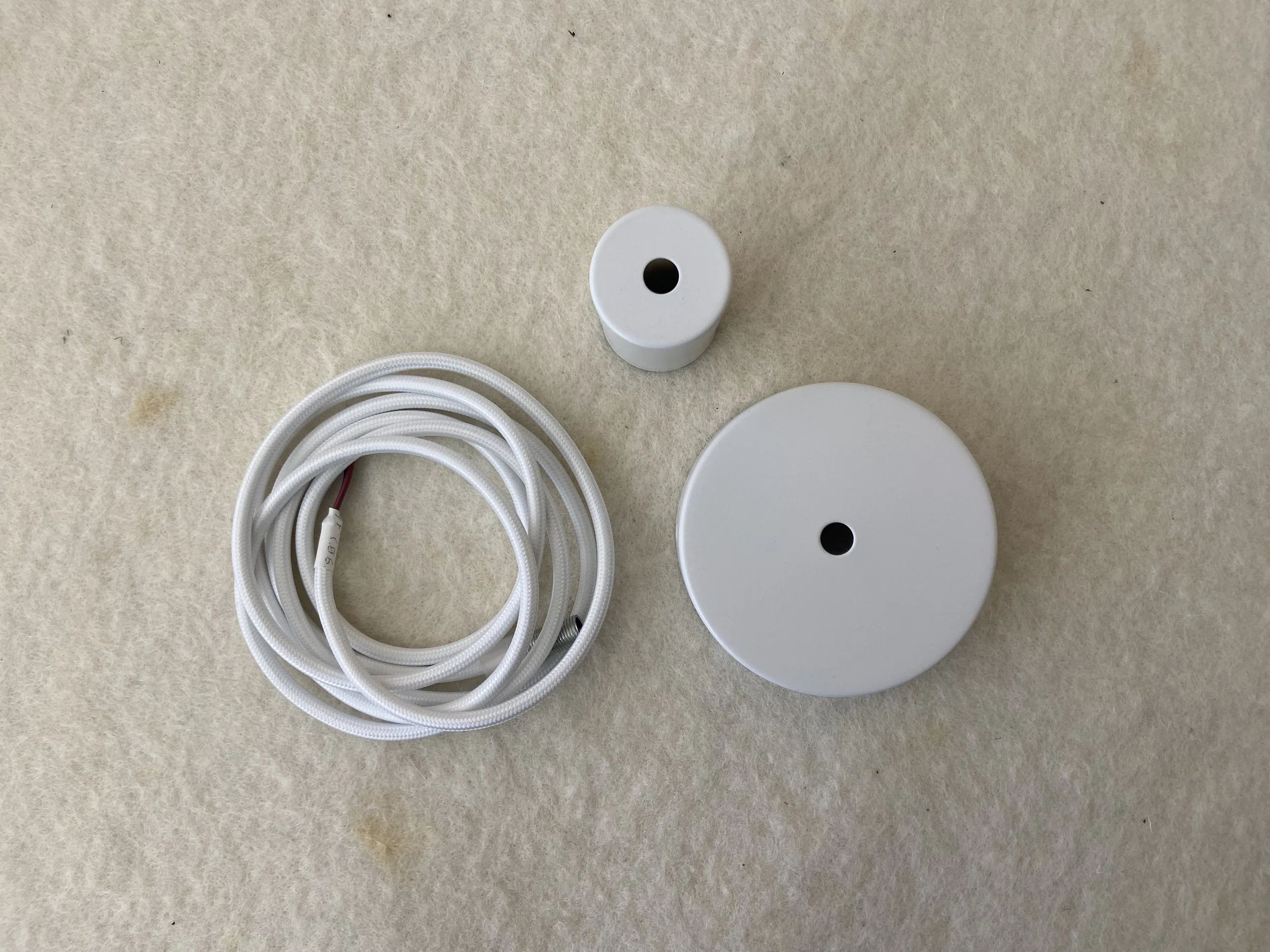 White Cord and Ceiling Rose Set