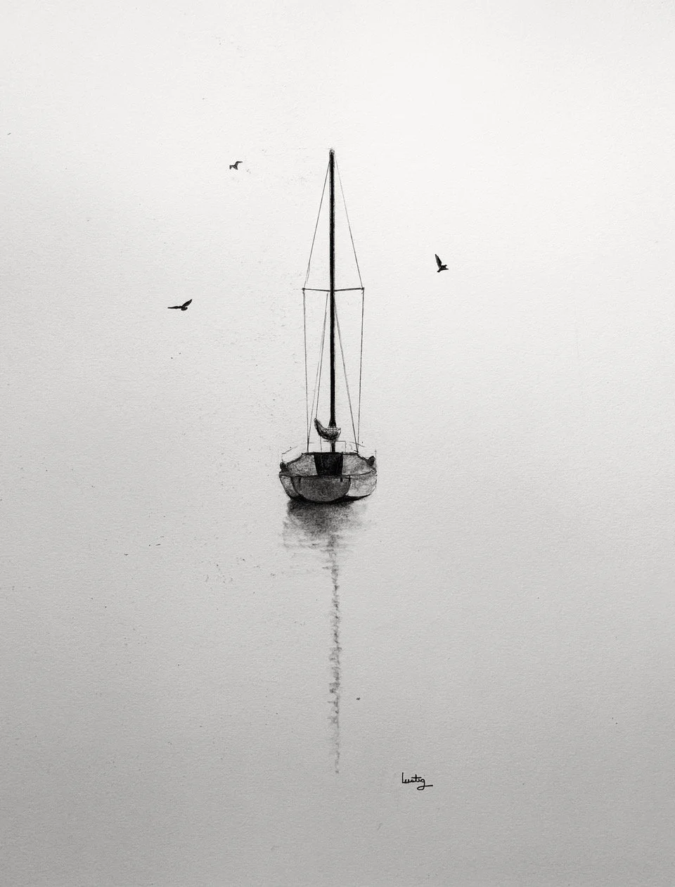 "Reflections of Sailboat" by Lee Lustig