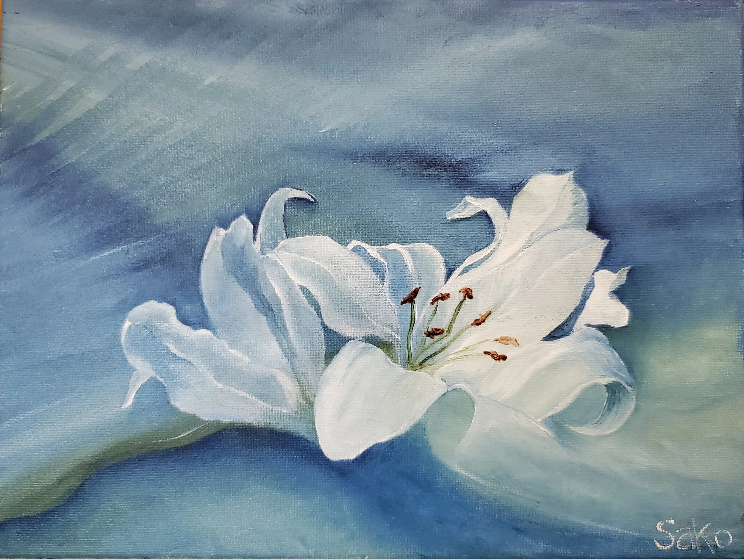 Blue Lilies by Donna Sako