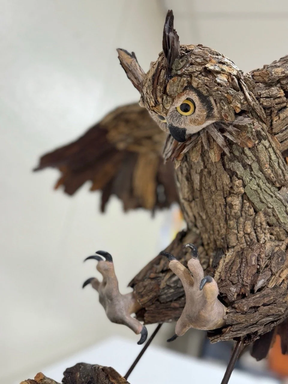 "Great Horned Owl Landing" by Nobue Jansen