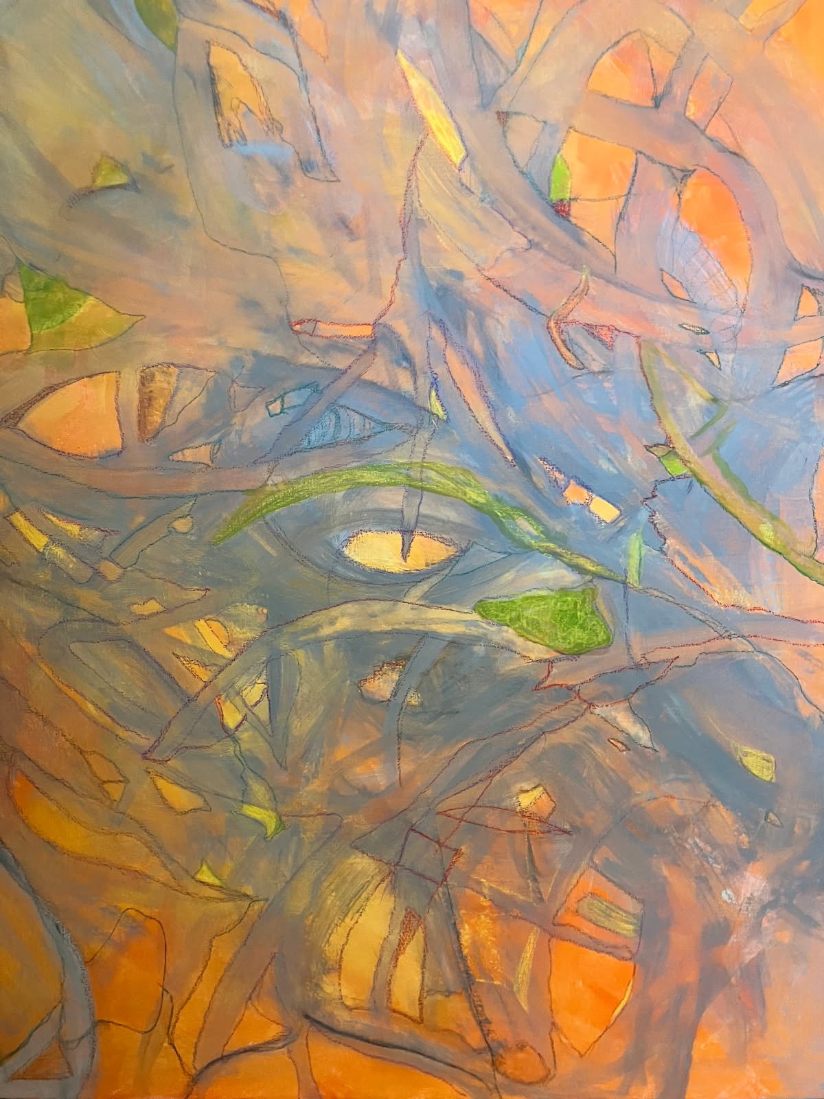 "Orange and Gray Abstract" by Ki Watkins