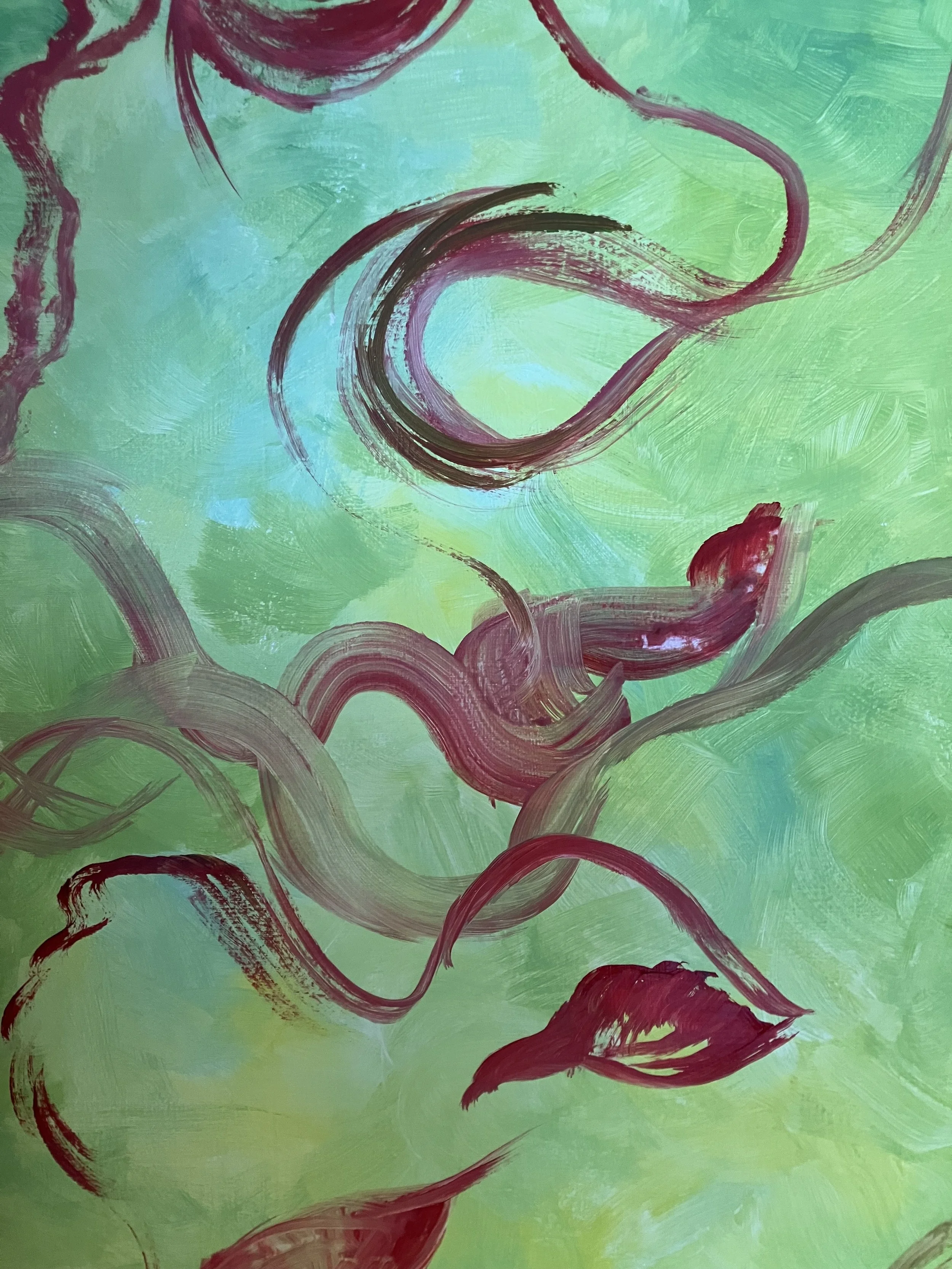"Green and Red Abstract" by Ki Watkins