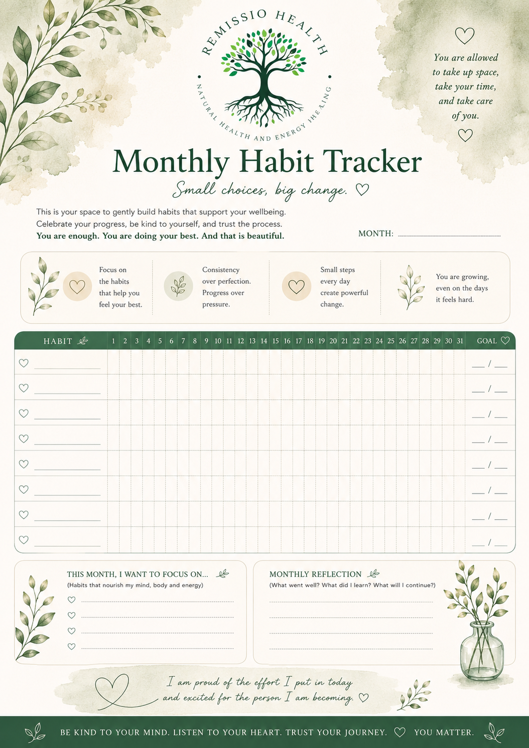 Monthly Habit Tracker