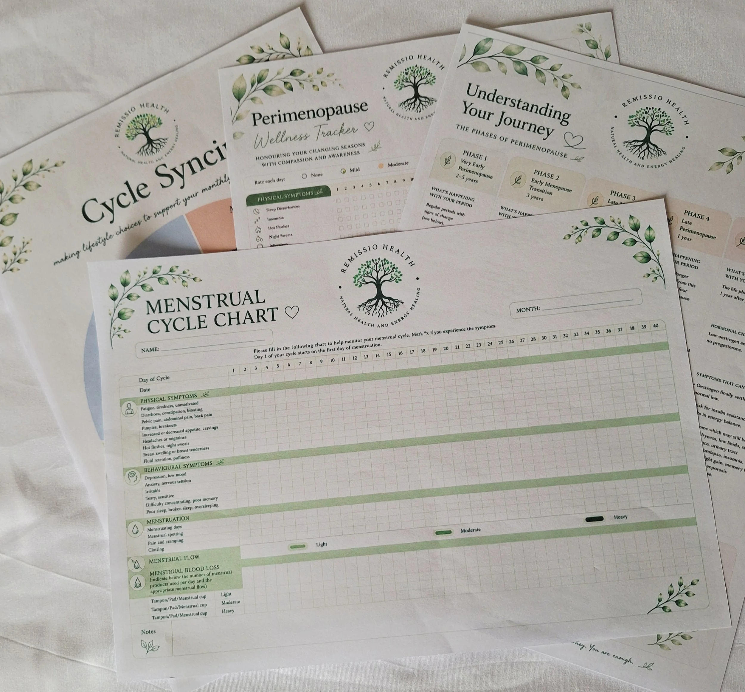 Menstrual Cycle Chart Bundle