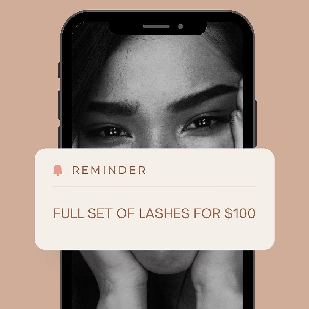 🚨 FULL SET FOR $100 🚨  Yep,  you read it right. 👀  Full set of lashes for $100! This includes ALL lashes - classic, hybrid and volume. So whatever look you love, we got chu covered. 😉