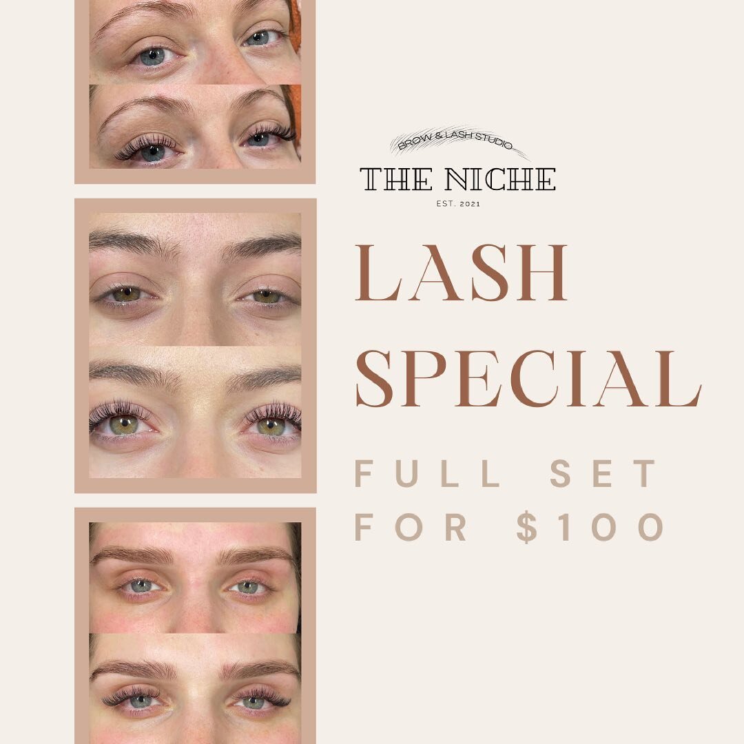 EXTENDED LASH SPECIAL ✨

Full set of lashes for $100! This includes ALL lashes - classic, hybrid and volume. So whatever look you love, it is on SPECIAL. 🤍

BOOK TODAY via the link in our bio.