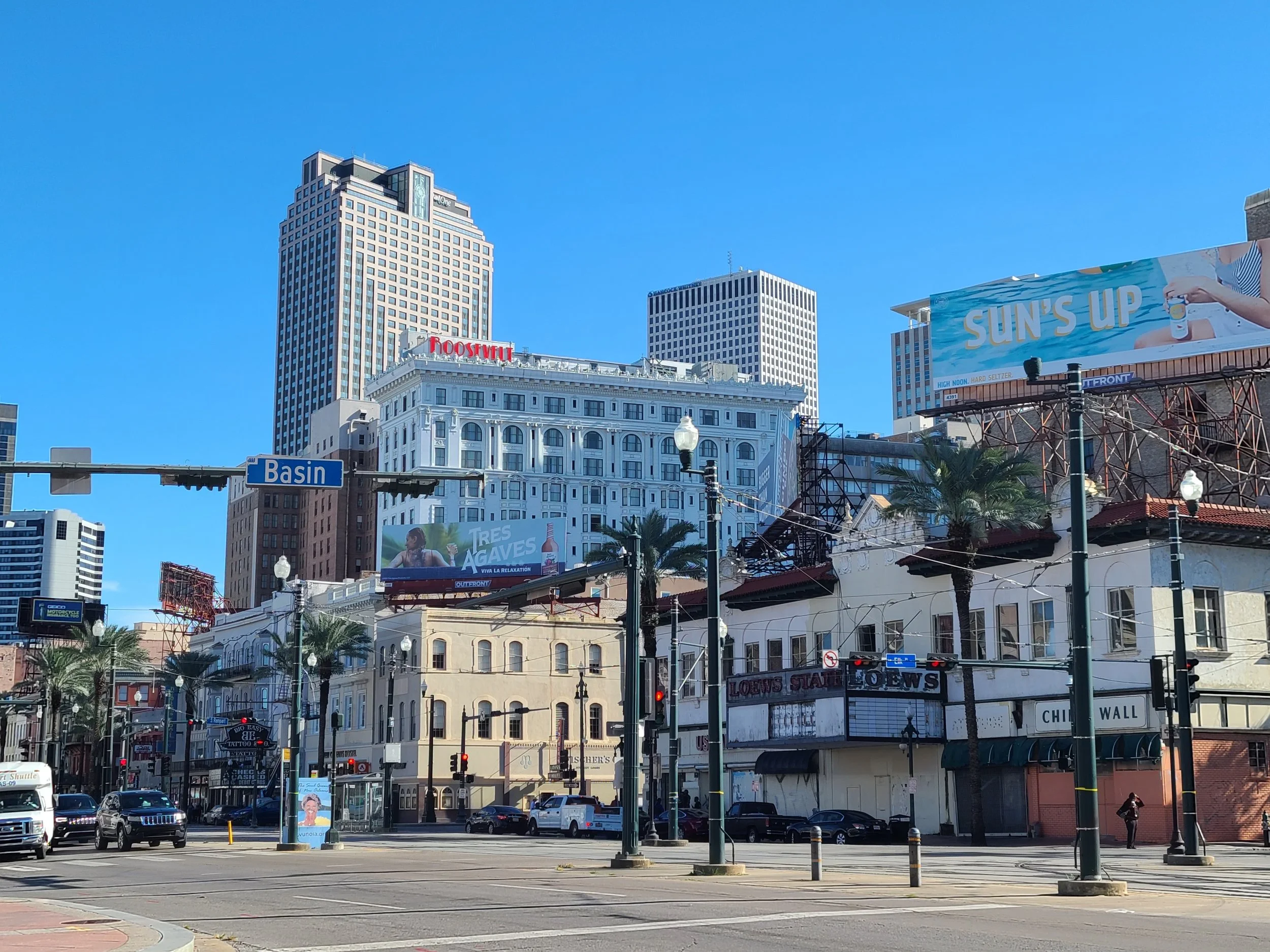 Canal Street and the Roosevelt Hotel, New Orleans, LA