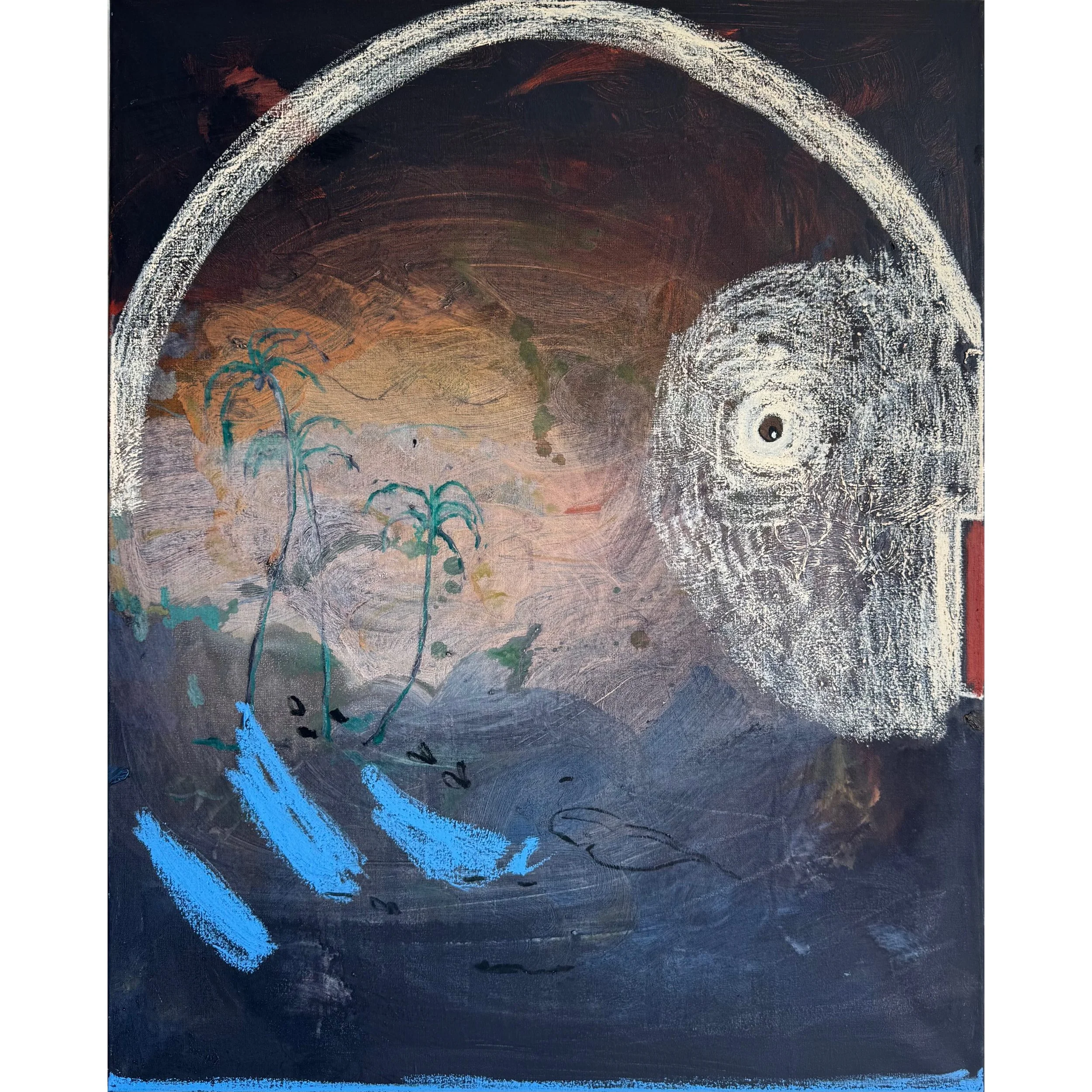 A too large bird of paradise on canvas, 2026